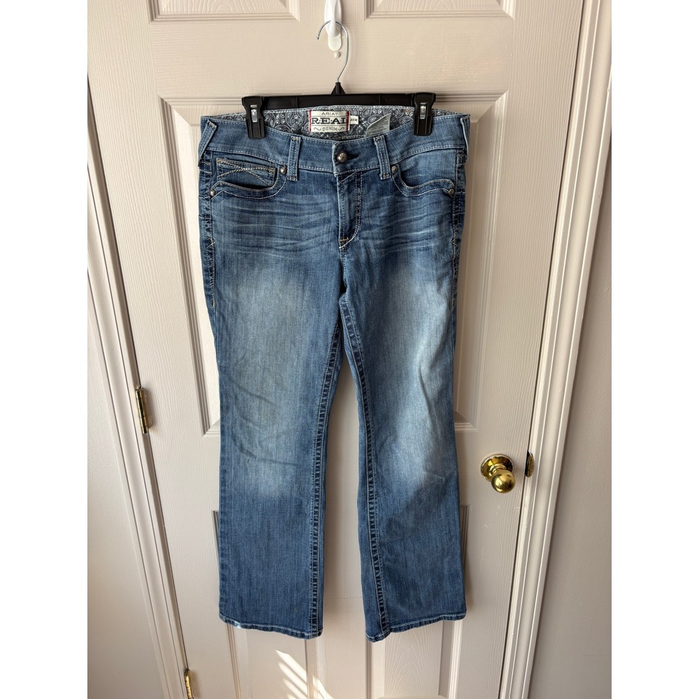 Ariat REAL Denim Jeans Womens 31R Blue Bootcut Western Mid Rise 10016202
